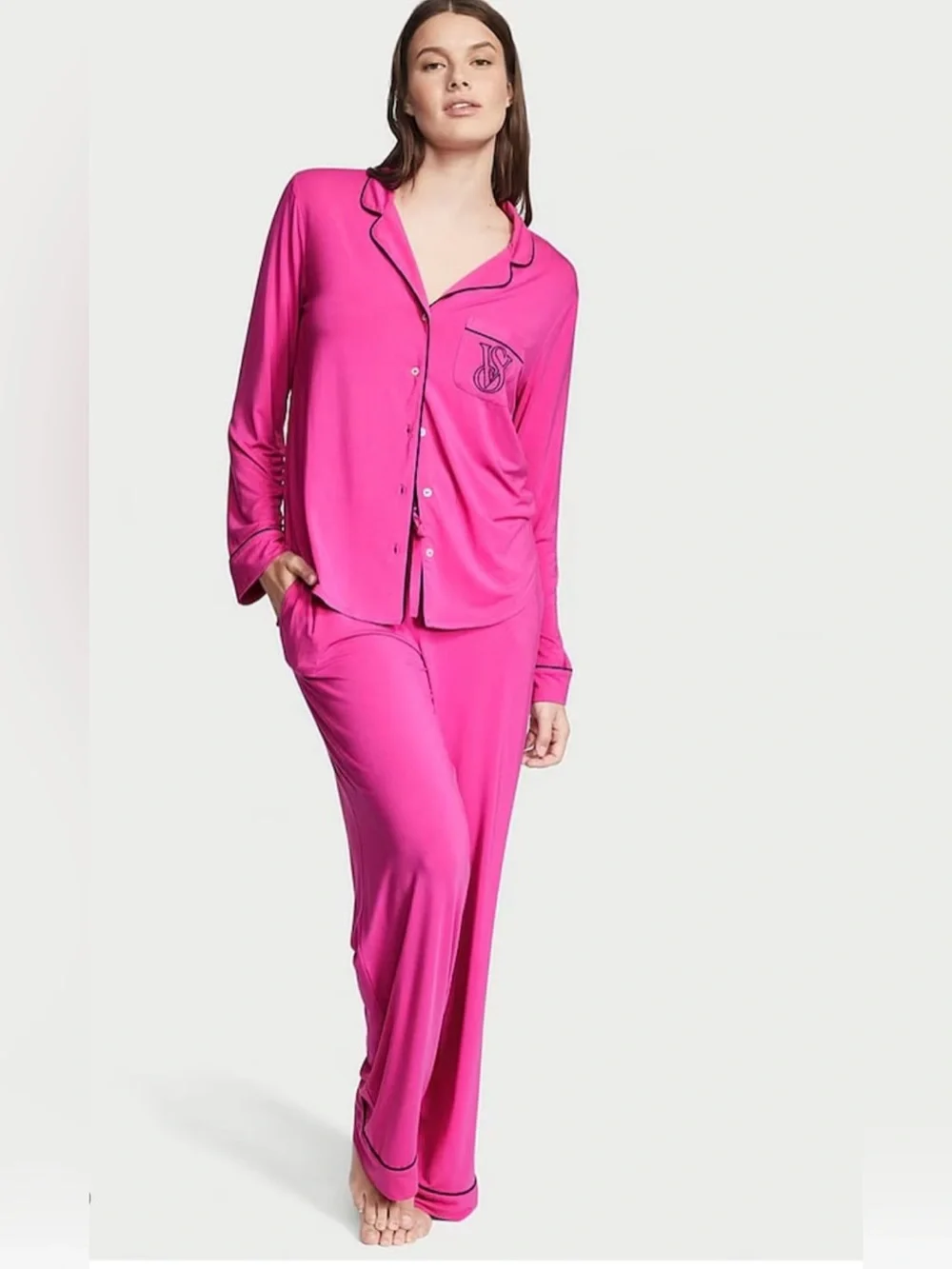 Victoria's Secret Hot Pink modal long pajama - Picture 1 of 7